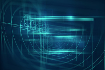 Digital golden ratio on abstract technology background