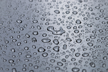 water drops on silver background