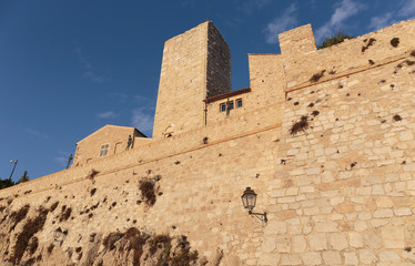 Fototapeta na wymiar Medieval fortress at dawn Antibes, France