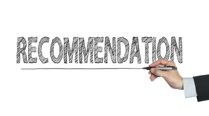 recommendation  written by hand