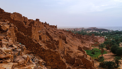 Ruins of Ouadane fortress in Sahara, Mauritania