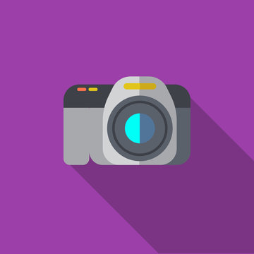 Photo camera icon or illustration in flat style