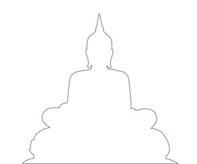 Buddha Path on the white background