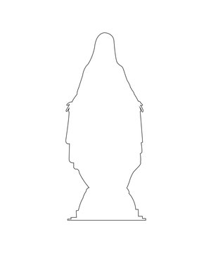 Virgin Mary Statue Path on the white background