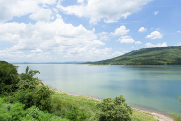 View point of Lamtakong dam, Thailand.