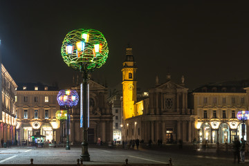 Piazza San Carlo at Christmas time in Turin, Italy
