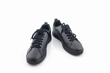 Black sneakers. Canvas Shoe.