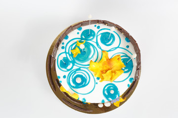 beautiful cake on a white background
