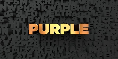 Purple - Gold text on black background - 3D rendered royalty free stock picture. This image can be used for an online website banner ad or a print postcard.