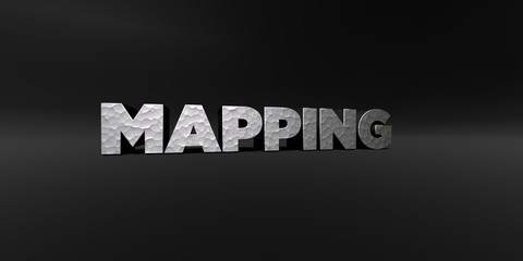 Obraz premium MAPPING - hammered metal finish text on black studio - 3D renderowany zbiór zdjęć royalty free. Ten obraz może być użyty jako baner reklamowy online lub pocztówka drukowana.