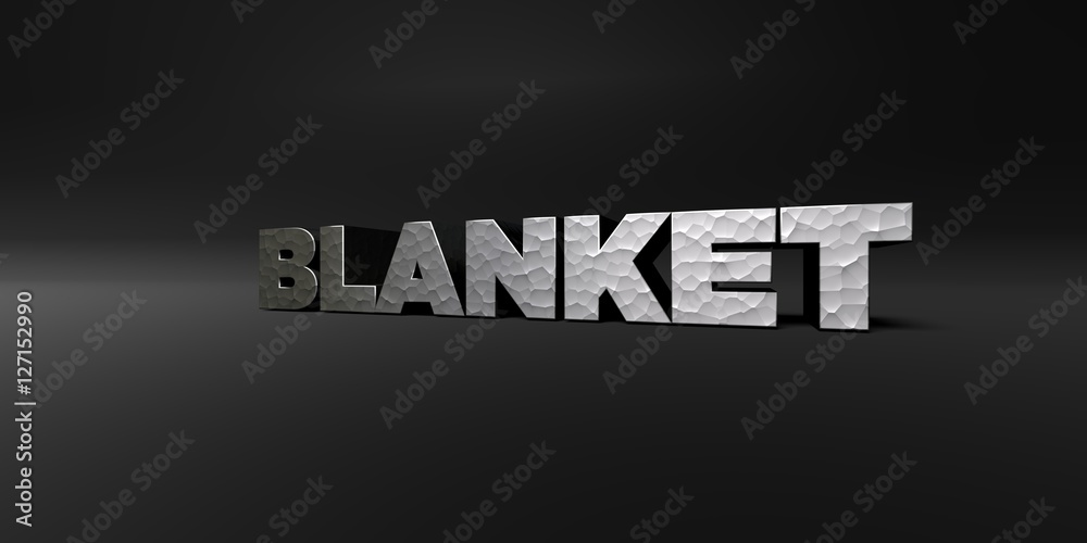Fototapete blanket - hammered metal finish text on black studio - 3d rendered royalty free stock photo. this im