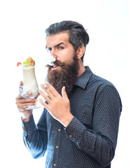 Fototapeta premium bearded man with alcoholic beverage