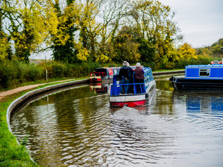 Fototapeta na wymiar canal inland waterway boatyard uk
