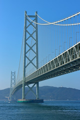 兵庫 舞子公園から見る明石海峡大橋