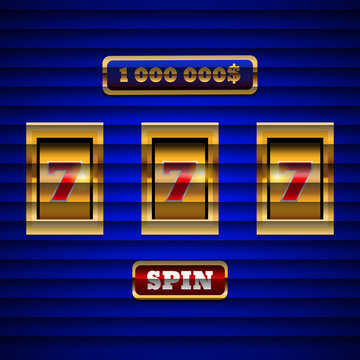 Gold blue design slot machine background eps 10 vector.