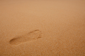 Fototapeta na wymiar Footprint in sand.