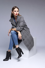 high fashion portrait of young elegant woman.