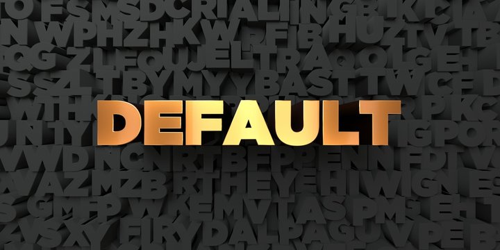 Default - Gold text on black background - 3D rendered royalty free stock picture. This image can be used for an online website banner ad or a print postcard.