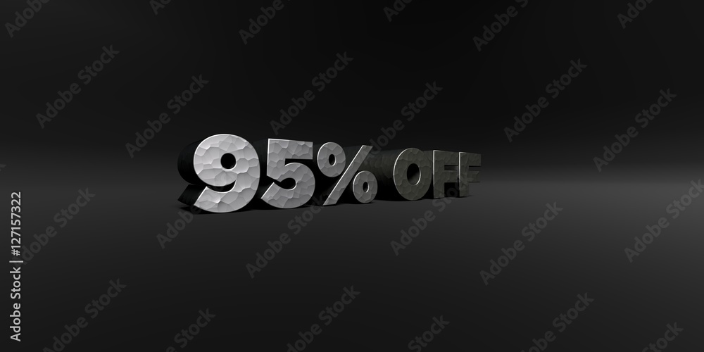 Fototapete 95% off - hammered metal finish text on black studio - 3d rendered royalty free stock photo. this im