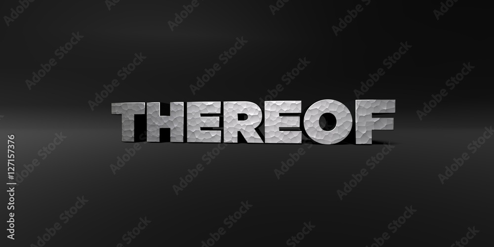 Fototapete thereof - hammered metal finish text on black studio - 3d rendered royalty free stock photo. this im
