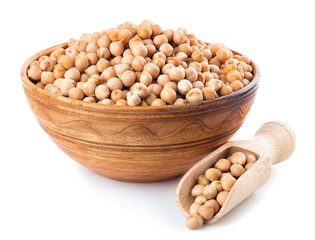 Chickpeas in ceramic bowl