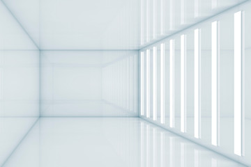 Abstract empty white room with lights stripes