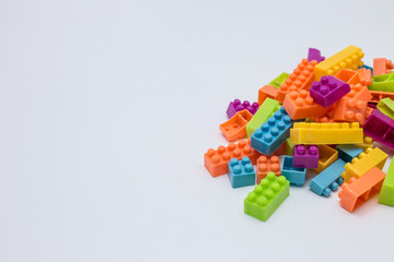 Plastic blocks puzzle toy with a copy space