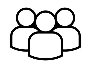 Group of people or group of users / friends line art icon for apps and websites