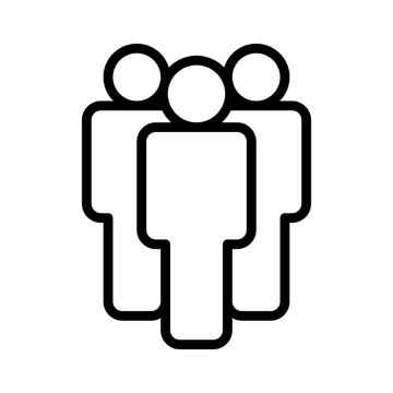 Group of people or group of users standing line art icon for apps and websites