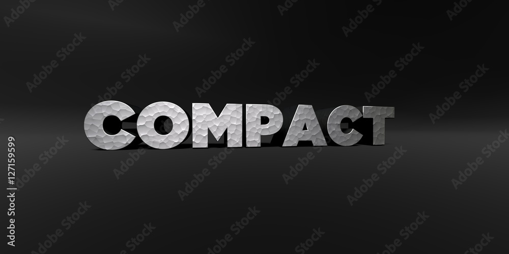 Fototapete compact - hammered metal finish text on black studio - 3d rendered royalty free stock photo. this im