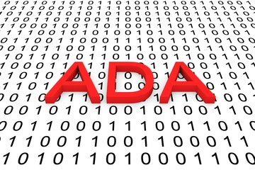 ADA in the form of binary code, 3D illustration