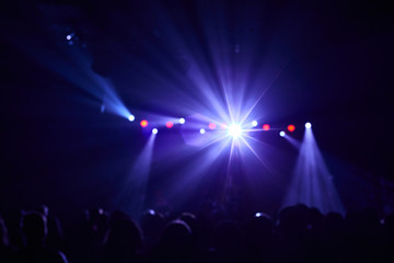 Fototapeta na wymiar Concert lights shot with shallow depth of field.