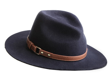 The blue hat isolated on white background