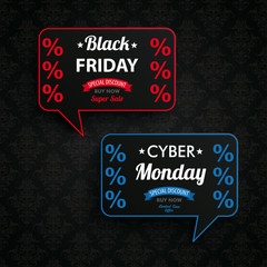 Black Friday Cyber Monday Ornaments 2 Speech Bubbles