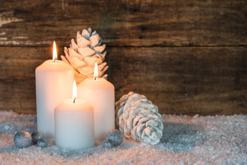 Obraz na płótnie Canvas Weihnachten Kerzen Lichter Abend Dunkel Stimmungsvoll Adventszeit
