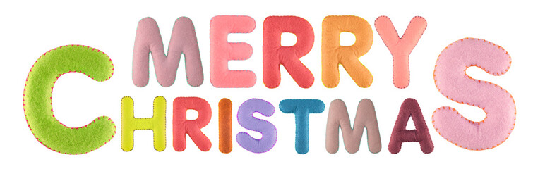 Merry christmas. Words isolated on white background.