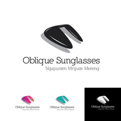 Oblique Sunglasses with bright shine shadow