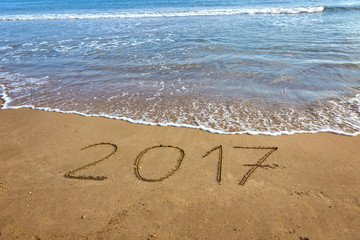 Drawing 2017 on the sand