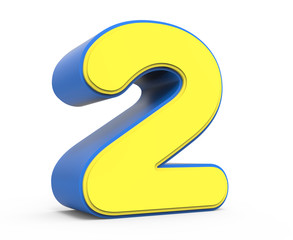 cute yellow number 2