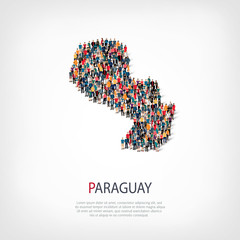 people map country Paraguay vector