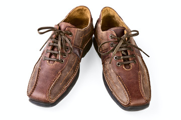 Brown leather man's shoes