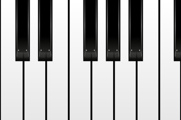 Naklejka premium Realistic piano keys background. Vector illustration.