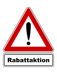 Warnschild mit Ausrufezeichen und Zusatzinformation