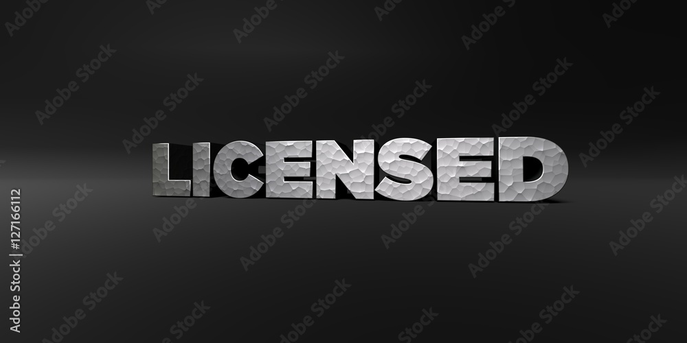 Fototapete licensed - hammered metal finish text on black studio - 3d rendered royalty free stock photo. this i