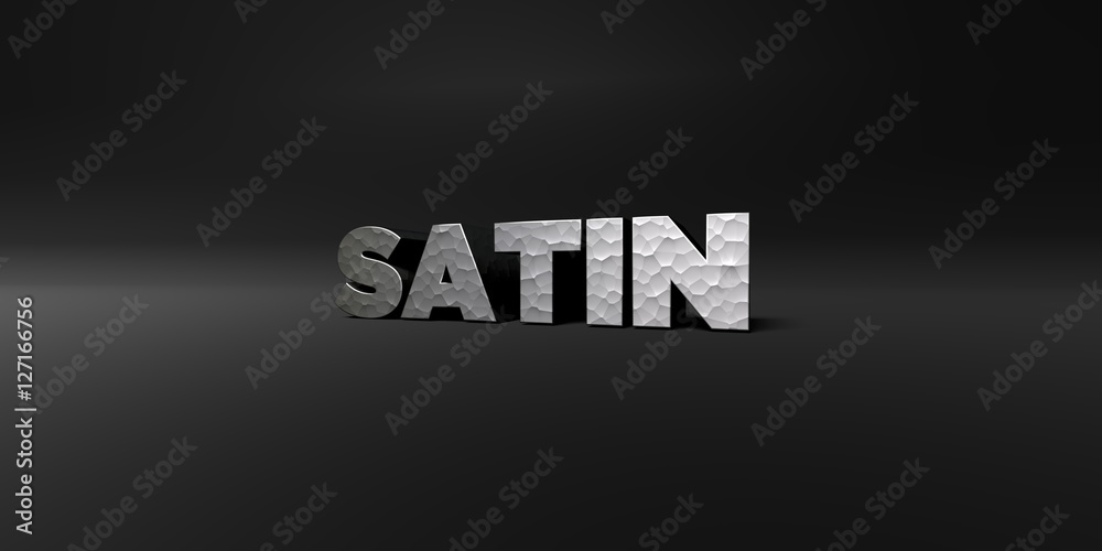 Fototapete satin - hammered metal finish text on black studio - 3d rendered royalty free stock photo. this imag