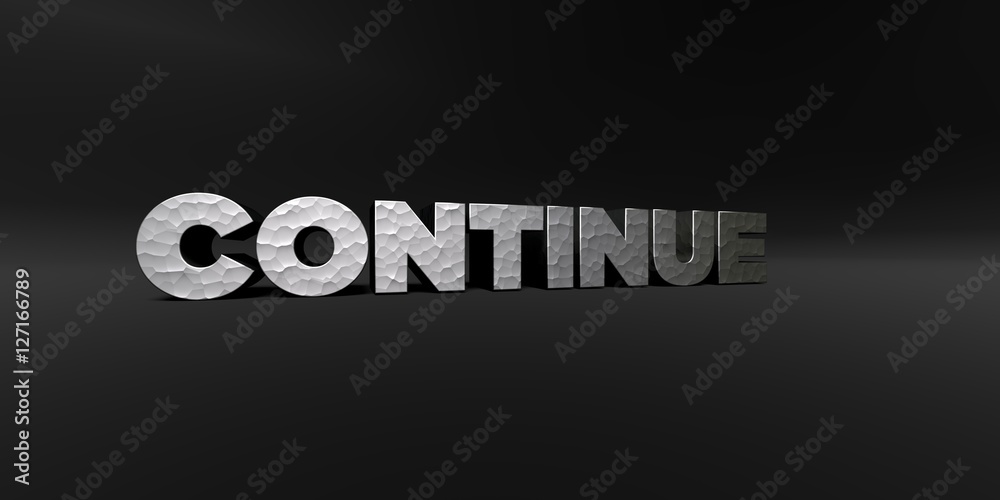 Fototapete continue - hammered metal finish text on black studio - 3d rendered royalty free stock photo. this i