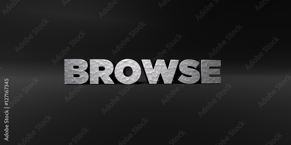 Fototapete browse - hammered metal finish text on black studio - 3d rendered royalty free stock photo. this ima