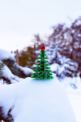 Mini snowy Christmas tree.