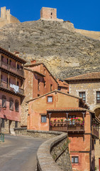 Colorful houses and city wall in Albarracin