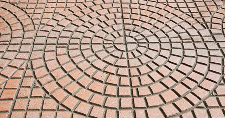 Close up Circle Pattern Stone pavement 
